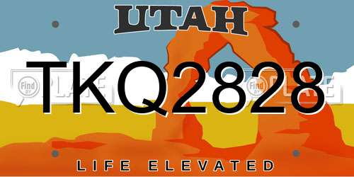 TKQ2828 Utah License Plate