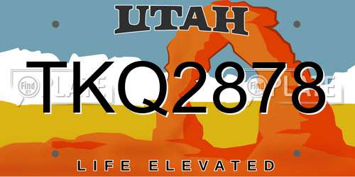 TKQ2878 Utah License Plate
