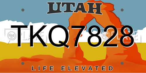 TKQ7828 Utah License Plate