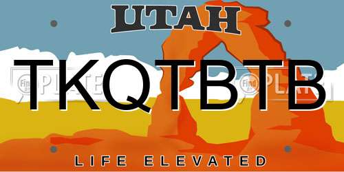 TKQTBTB Utah License Plate