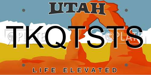 TKQTSTS Utah License Plate