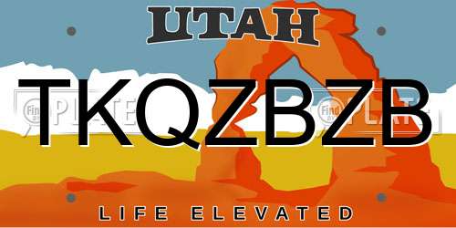 TKQZBZB Utah License Plate