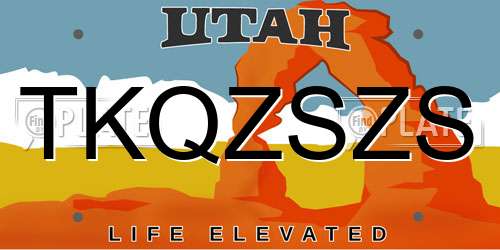 TKQZSZS Utah License Plate
