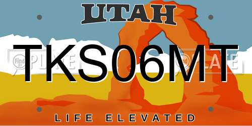 TKS06MT Utah License Plate