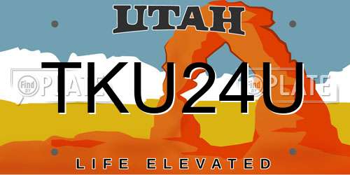 TKU24U Utah License Plate