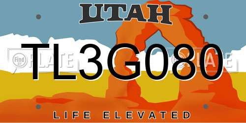 TL3G080 Utah License Plate