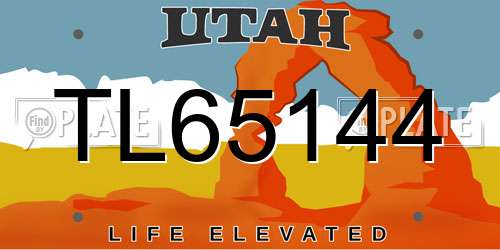 TL65144 Utah License Plate