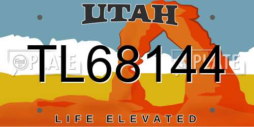 TL68144 Utah License Plate
