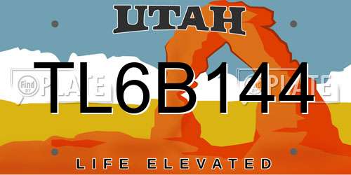 TL6B144 Utah License Plate