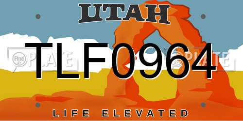 TLF0964 Utah License Plate