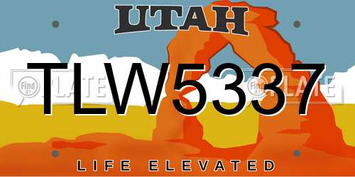 TLW5337 Utah License Plate
