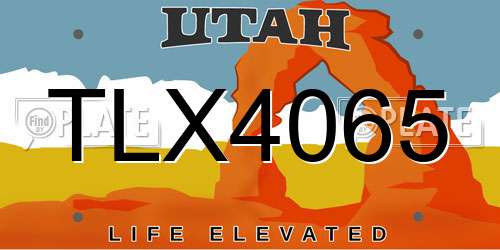 TLX4065 Utah License Plate