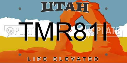 TMR81I Utah License Plate