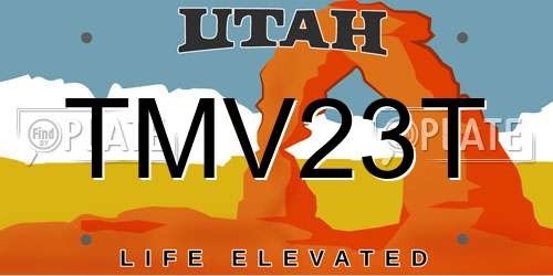 TMV23T Utah License Plate
