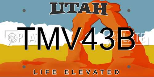 TMV43B Utah License Plate