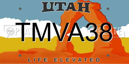 TMVA38 Utah License Plate