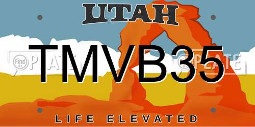 TMVB35 Utah License Plate