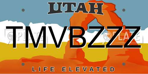 TMVBZZZ Utah License Plate