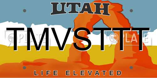 TMVSTTT Utah License Plate