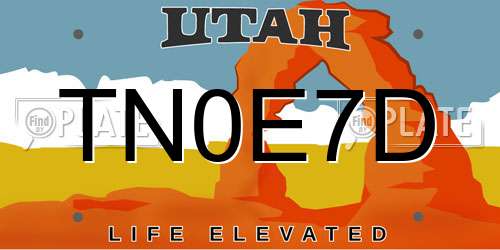 TN0E7D Utah License Plate