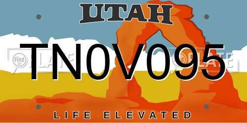 TN0V095 Utah License Plate