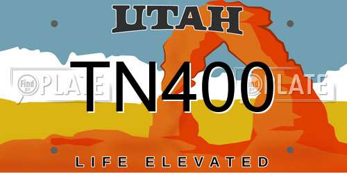 TN400 Utah License Plate