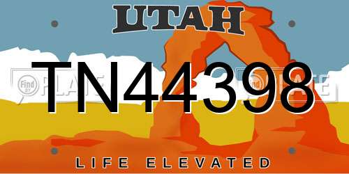 TN44398 Utah License Plate
