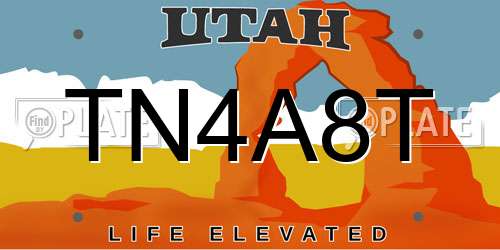 TN4A8T Utah License Plate