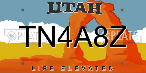 TN4A8Z Utah License Plate