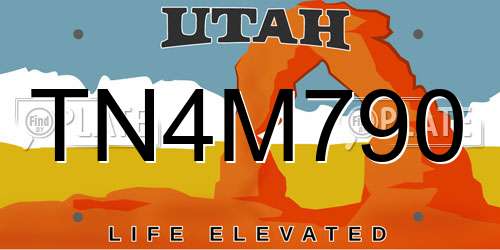 TN4M790 Utah License Plate
