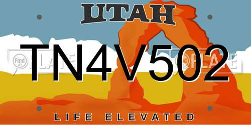 TN4V502 Utah License Plate