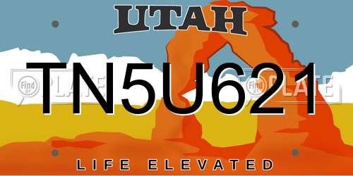 TN5U621 Utah License Plate