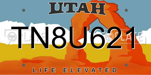 TN8U621 Utah License Plate
