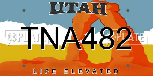 TNA482 Utah License Plate