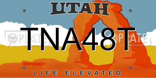 TNA48T Utah License Plate