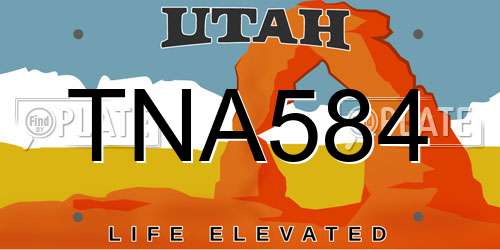 TNA584 Utah License Plate