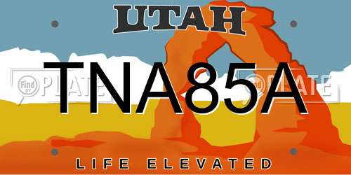 TNA85A Utah License Plate