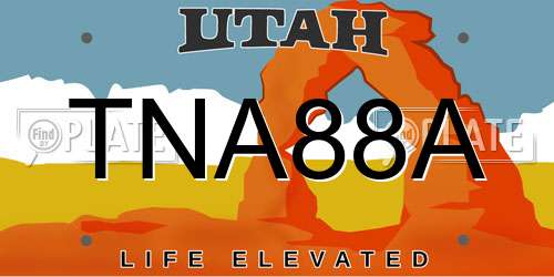 TNA88A Utah License Plate
