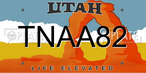 TNAA82 Utah License Plate