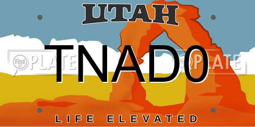 TNAD0 Utah License Plate