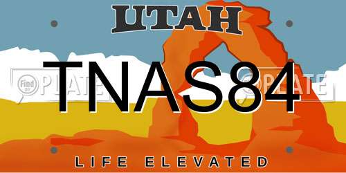 TNAS84 Utah License Plate