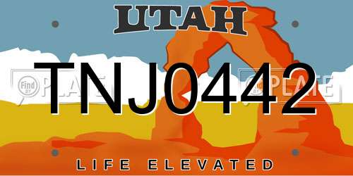 TNJ0442 Utah License Plate