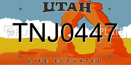 TNJ0447 Utah License Plate