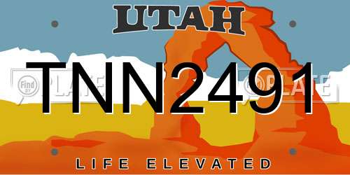 TNN2491 Utah License Plate