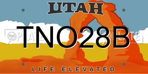 TNO28B Utah License Plate