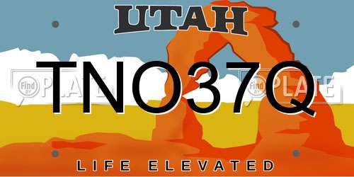 TNO37Q Utah License Plate