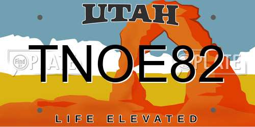 TNOE82 Utah License Plate