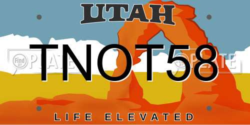 TNOT58 Utah License Plate