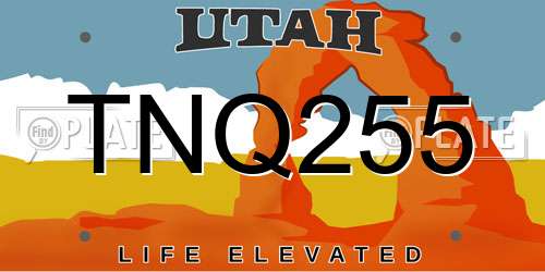 TNQ255 Utah License Plate