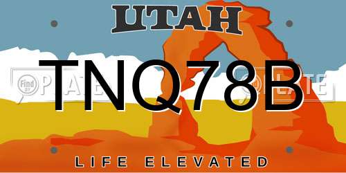 TNQ78B Utah License Plate